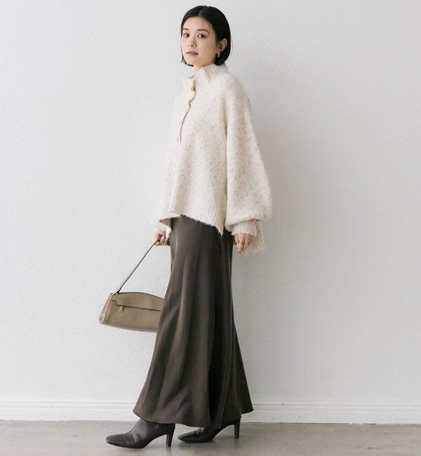  「【キャッチーな編地】ラメノット2wayタートル」|ニット・セーター|