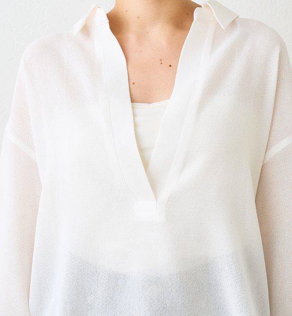  「予約【涼し気な抜け感】メッシュスキッパーシャツ」|シャツ・ブラウス|