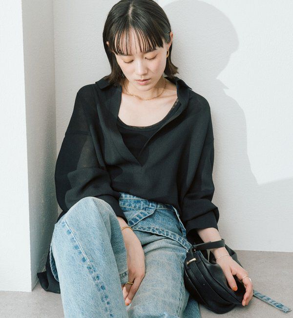  「予約【涼し気な抜け感】メッシュスキッパーシャツ」|シャツ・ブラウス|