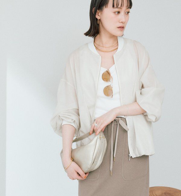  「予約【ほどよい抜け感】グロッシーシアーブルゾン」|ブルゾン・スタジャン|