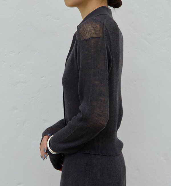  「【HERITANOVUM】【セットアップ対応】シアーリブポロニット」|ニット・セーター|