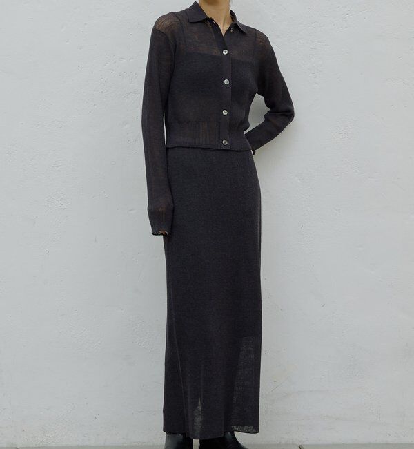  「【HERITANOVUM】【セットアップ対応】シアーリブポロニット」|ニット・セーター|