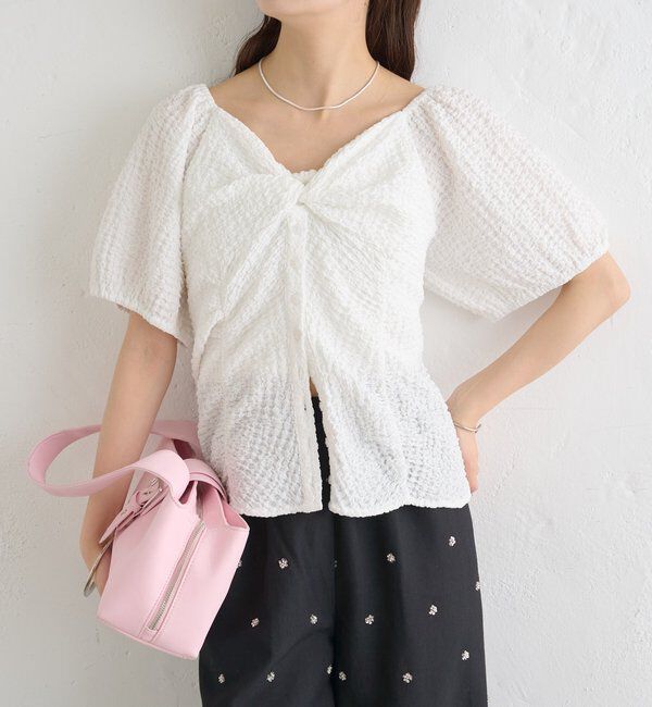  「ハートネックパフブラウス」|シャツ・ブラウス|