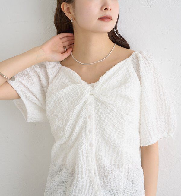  「ハートネックパフブラウス」|シャツ・ブラウス|