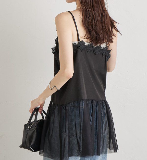  「裾チュールキャミチュニック」|シャツ・ブラウス|