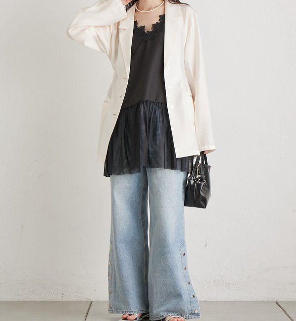  「裾チュールキャミチュニック」|シャツ・ブラウス|