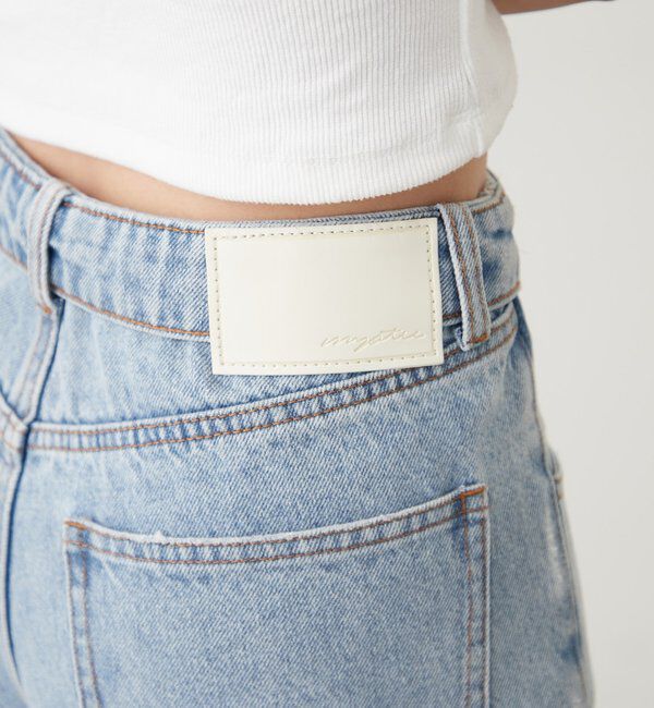  「ボタンスリットフレアデニム」|デニム|
