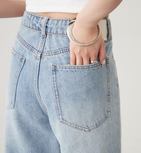  「ボタンスリットフレアデニム」|デニム|