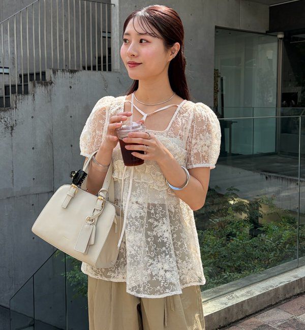  「オーガンジーフラワーブラウス」|シャツ・ブラウス|