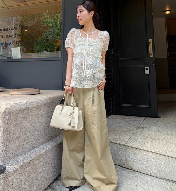  「オーガンジーフラワーブラウス」|シャツ・ブラウス|