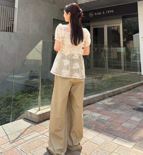  「オーガンジーフラワーブラウス」|シャツ・ブラウス|