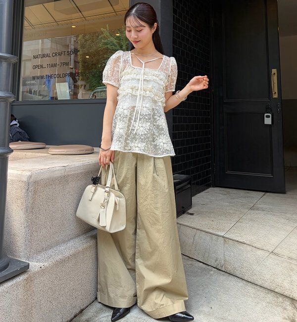  「オーガンジーフラワーブラウス」|シャツ・ブラウス|