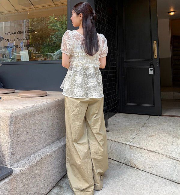  「オーガンジーフラワーブラウス」|シャツ・ブラウス|