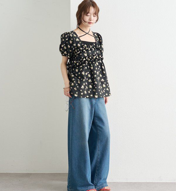  「オーガンジーフラワーブラウス」|シャツ・ブラウス|