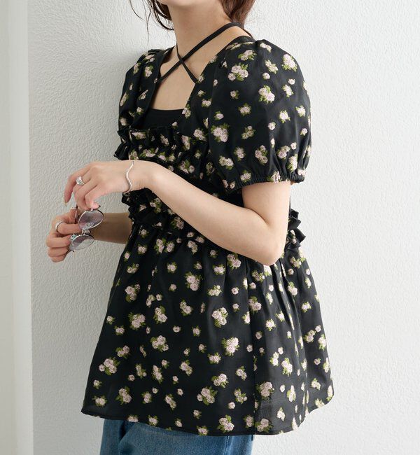  「オーガンジーフラワーブラウス」|シャツ・ブラウス|