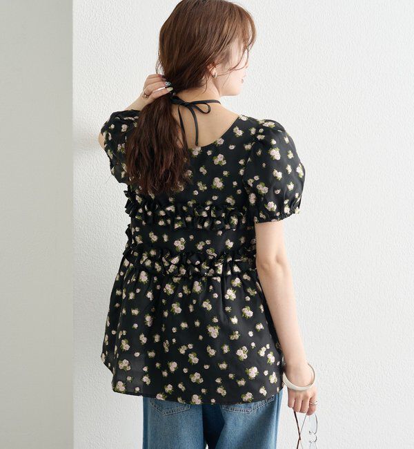  「オーガンジーフラワーブラウス」|シャツ・ブラウス|