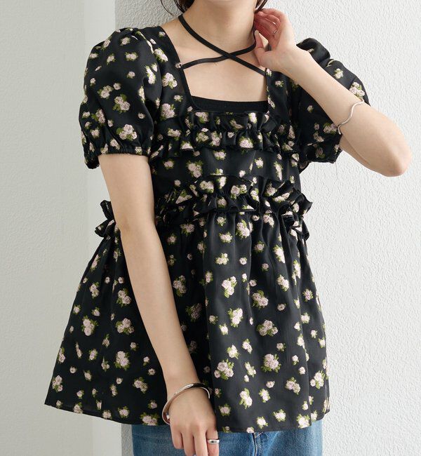  「オーガンジーフラワーブラウス」|シャツ・ブラウス|