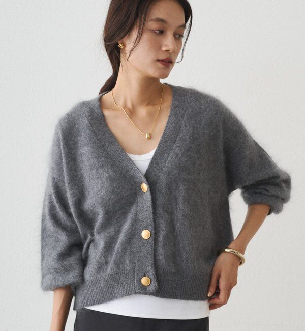  「シャギーショートニットカーディガン」|ニット・セーター|