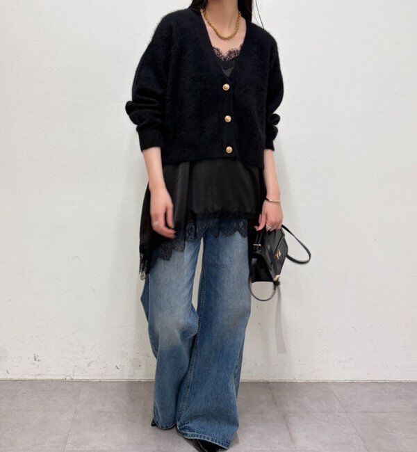  「シャギーショートニットカーディガン」|ニット・セーター|