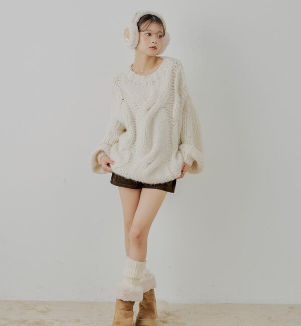  「ビッグケーブルルーズミニワンピース」|ワンピース|