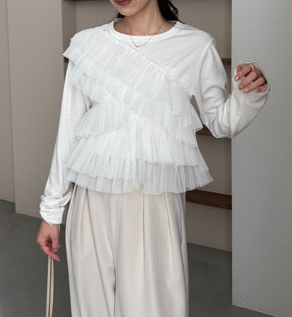  「【kon企画】フリルドッキングロンT」|Tシャツ・カットソー|