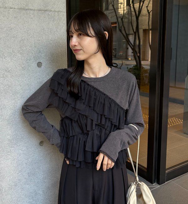  「【kon企画】フリルドッキングロンT」|Tシャツ・カットソー|