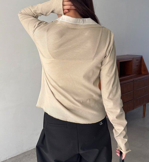  「【サスティナブル】〈C.L〉シアーレイヤードリブロンT」|Tシャツ・カットソー|