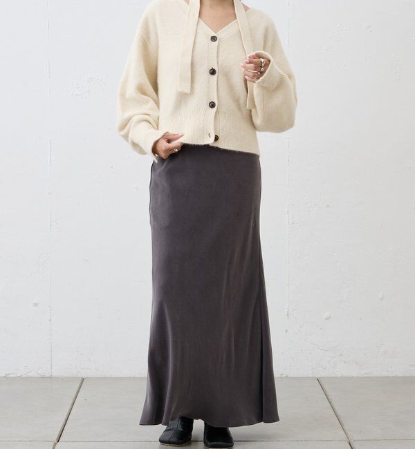  「ファーウールタイ付きカーディガン」|カーディガン|