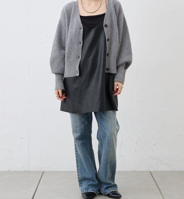  「ファーウールタイ付きカーディガン」|カーディガン|
