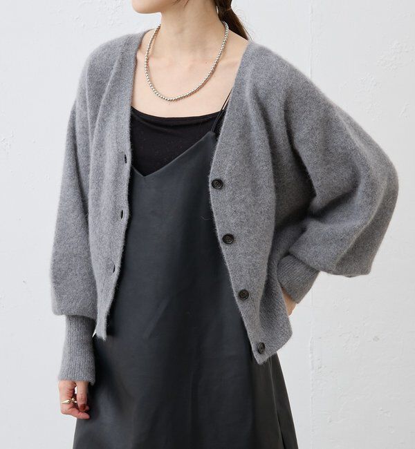  「ファーウールタイ付きカーディガン」|カーディガン|
