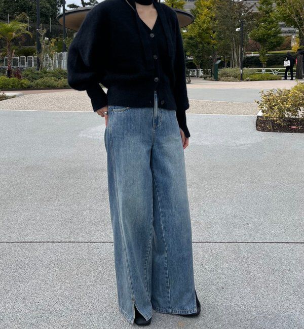  「ファーウールタイ付きカーディガン」|カーディガン|