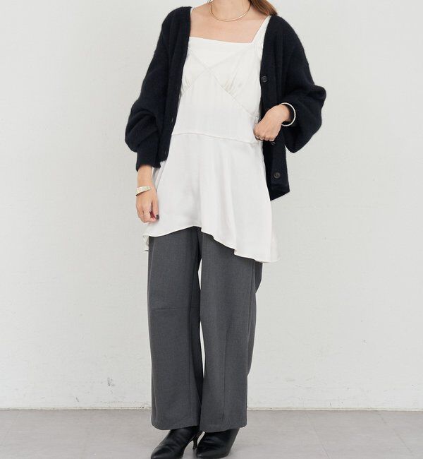  「ファーウールタイ付きカーディガン」|カーディガン|