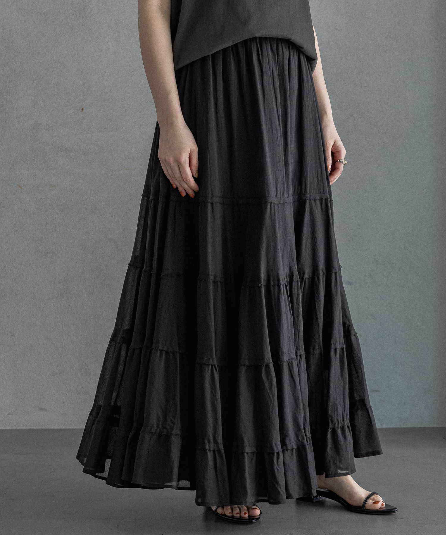 A part by 「コットンティアードスカート」|スカート|ブラック