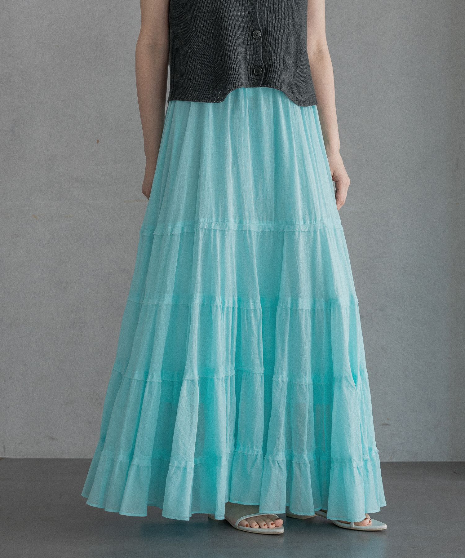 A part by 「コットンティアードスカート」|スカート|ターコイズ