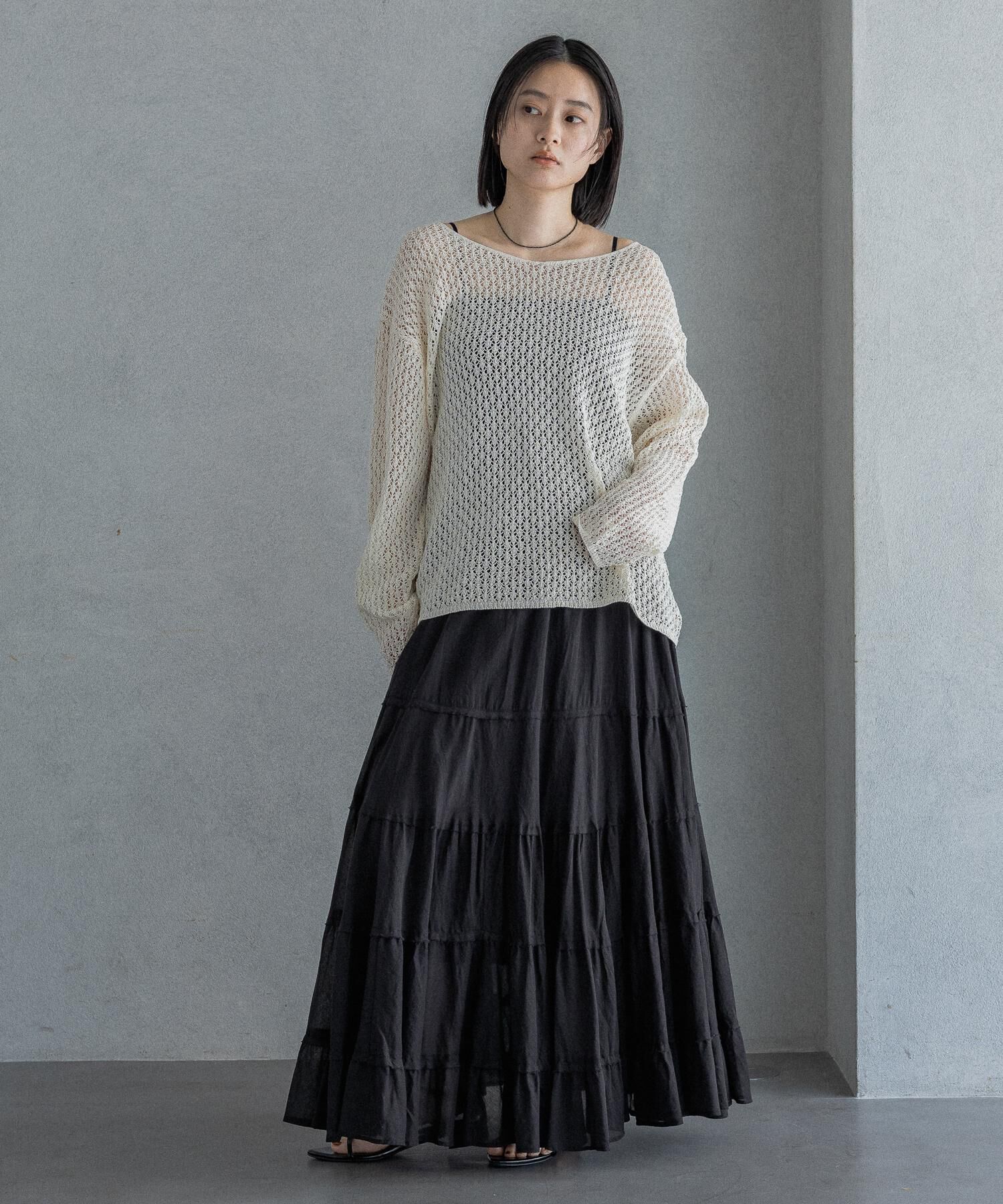 A part by 「レースアミプルオーバー_長袖」|カーディガン|