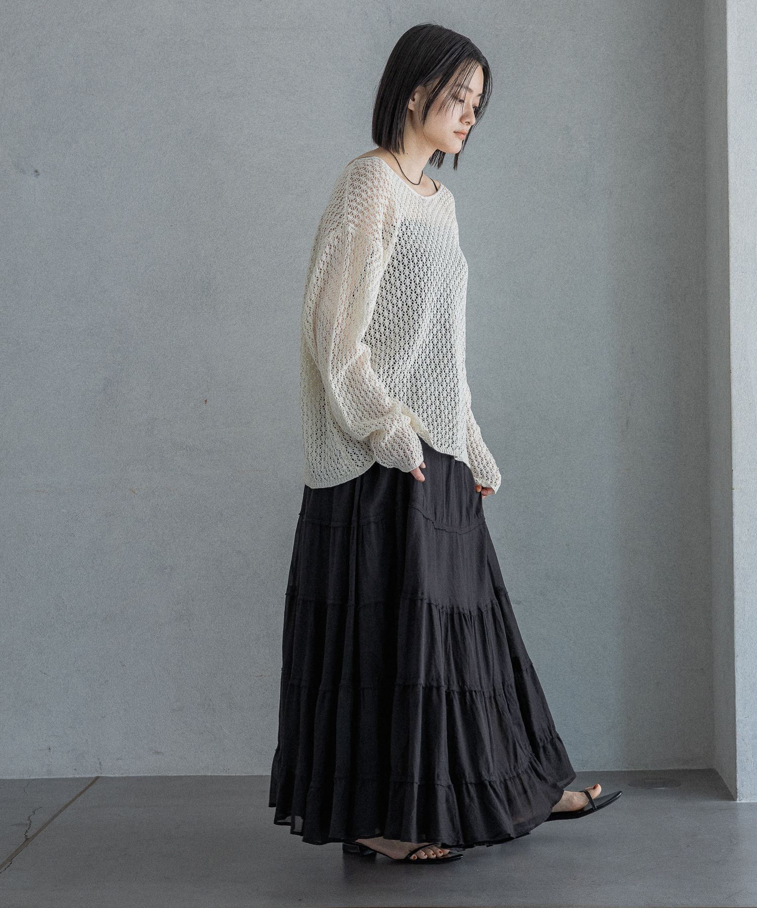 A part by 「レースアミプルオーバー_長袖」|カーディガン|