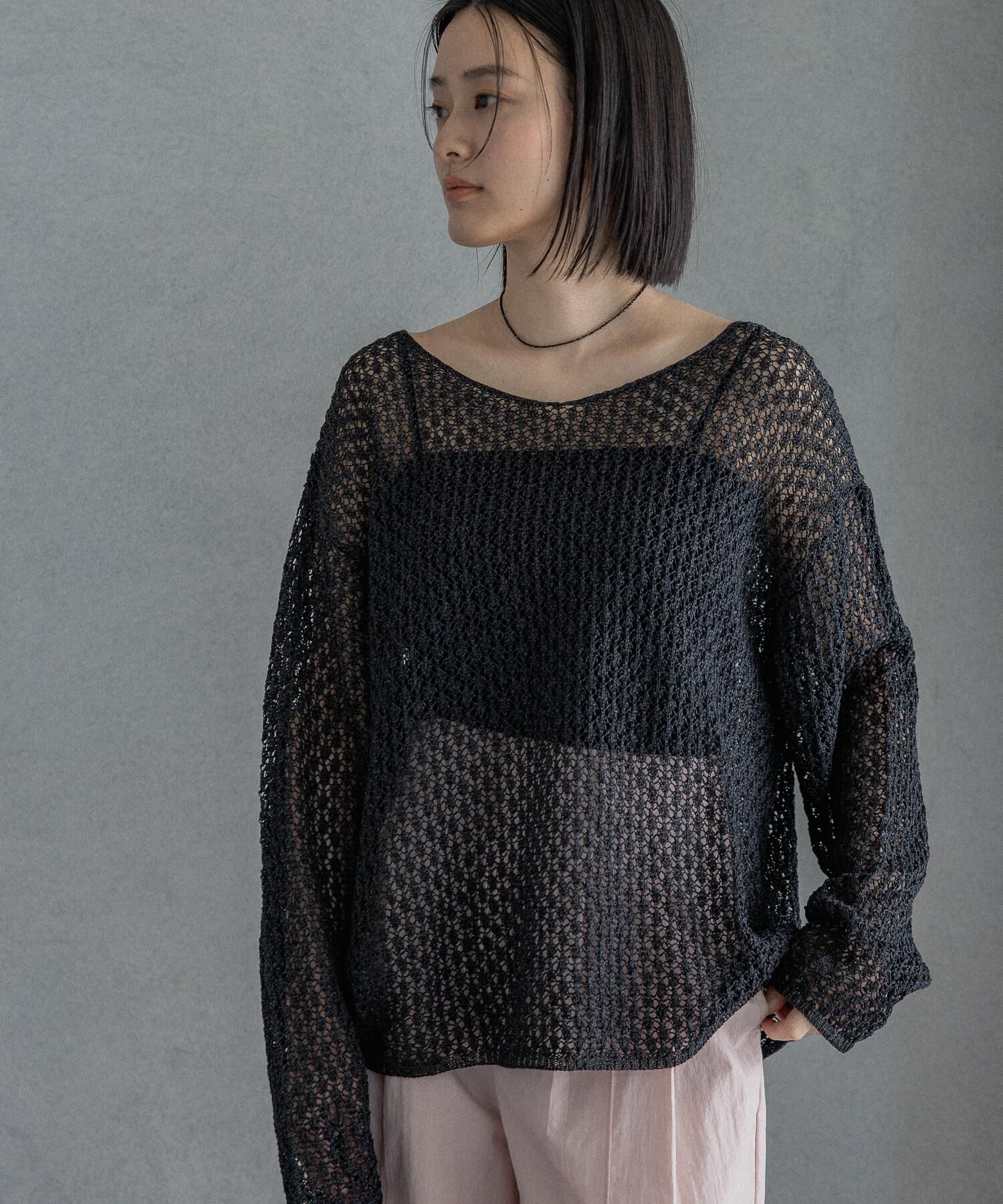 A part by 「レースアミプルオーバー_長袖」|カーディガン|