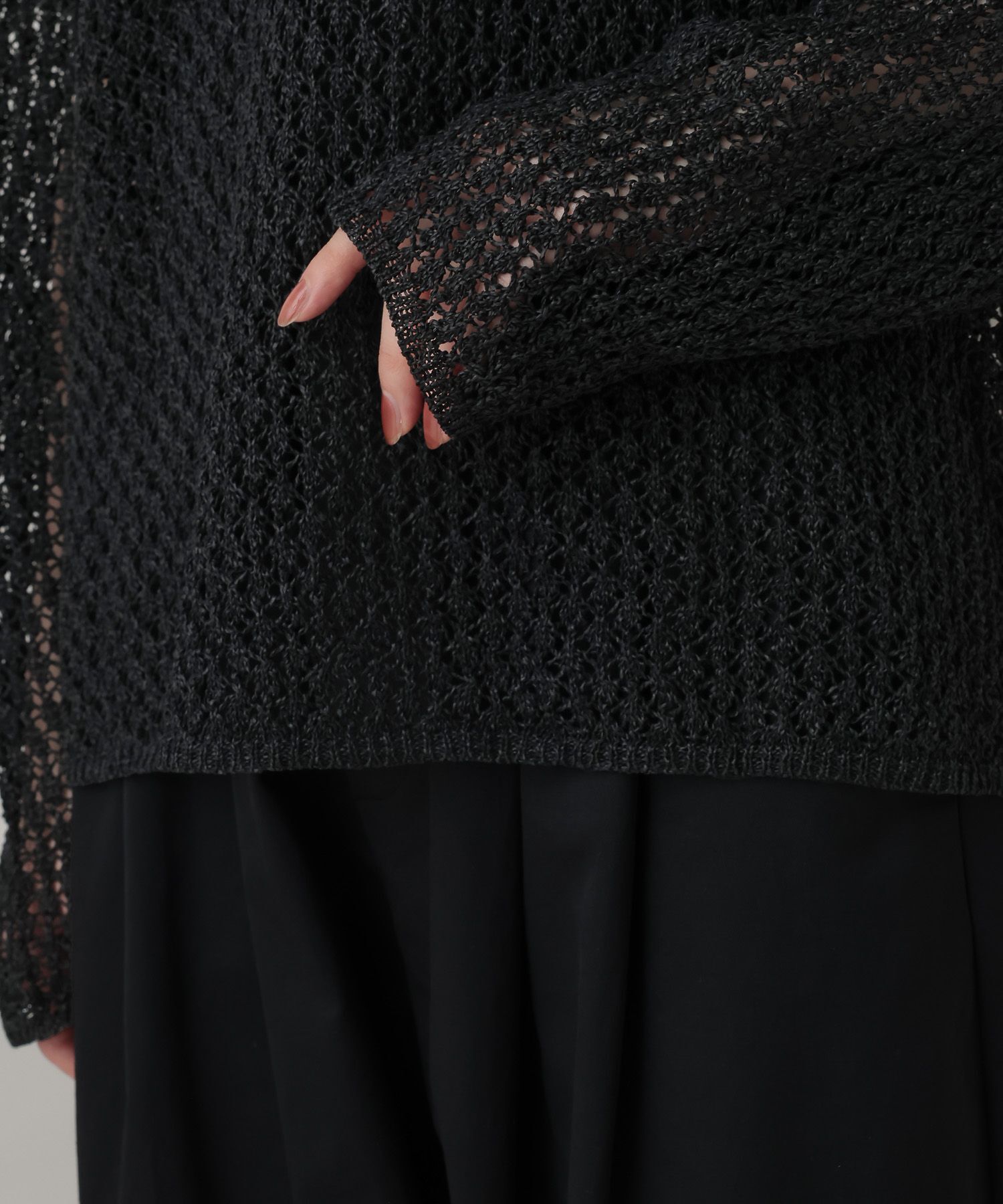 A part by 「レースアミプルオーバー_長袖」|カーディガン|