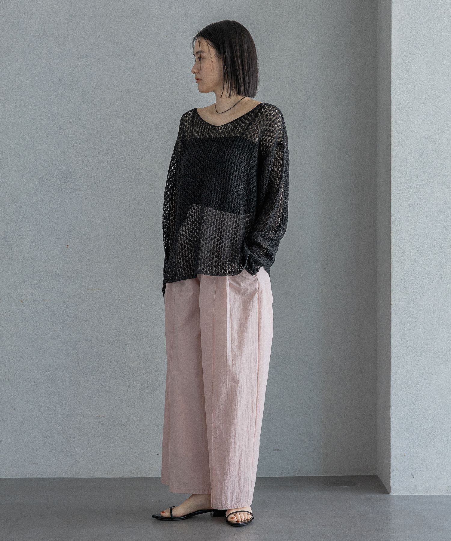 A part by 「レースアミプルオーバー_長袖」|カーディガン|