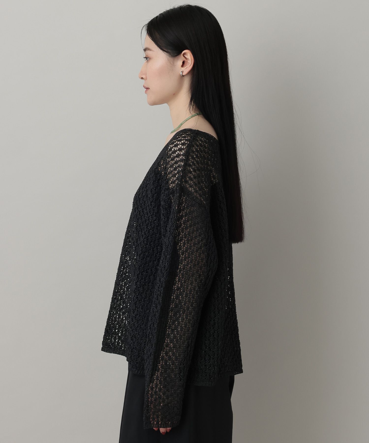 A part by 「レースアミプルオーバー_長袖」|カーディガン|