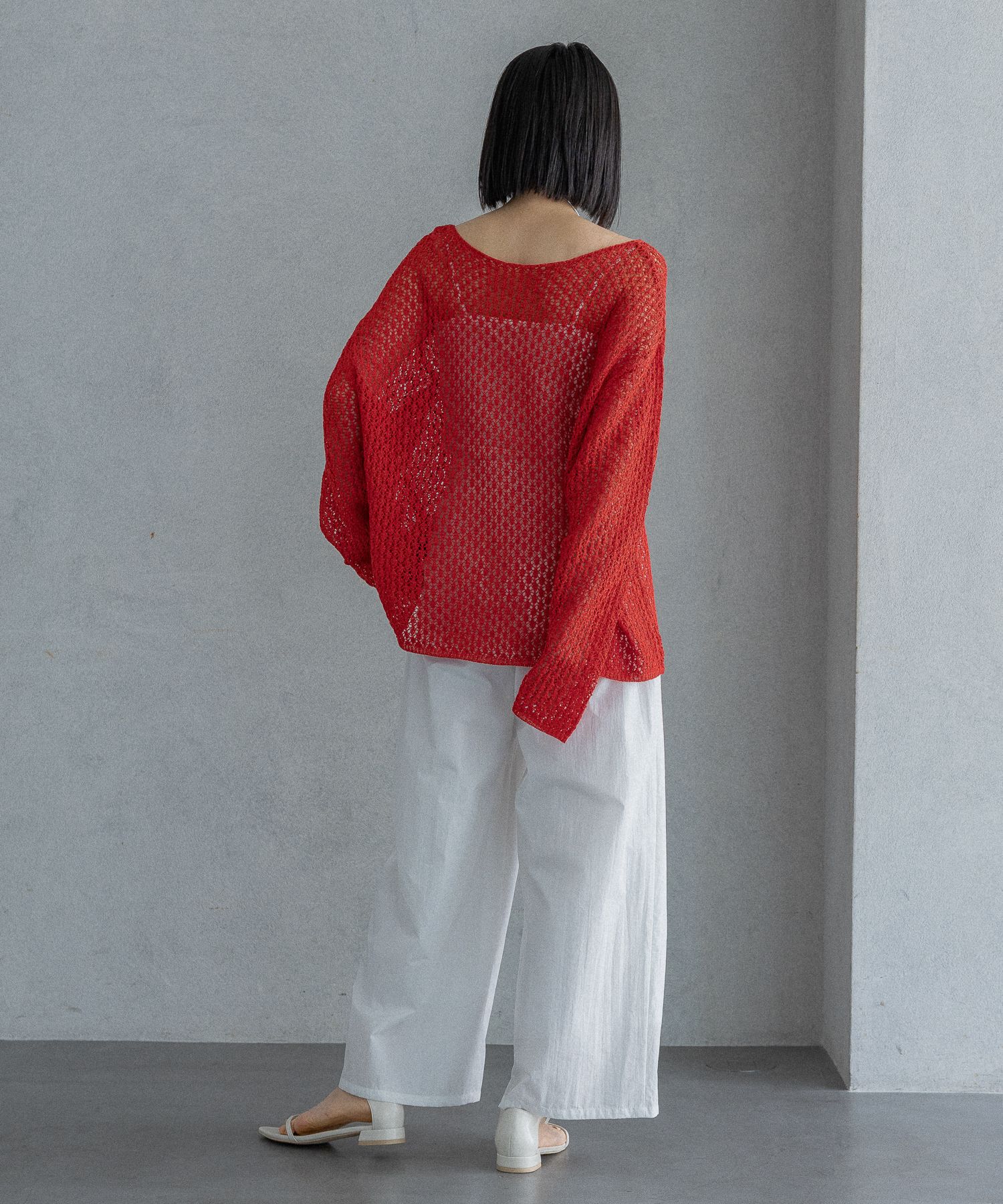 A part by 「レースアミプルオーバー_長袖」|カーディガン|