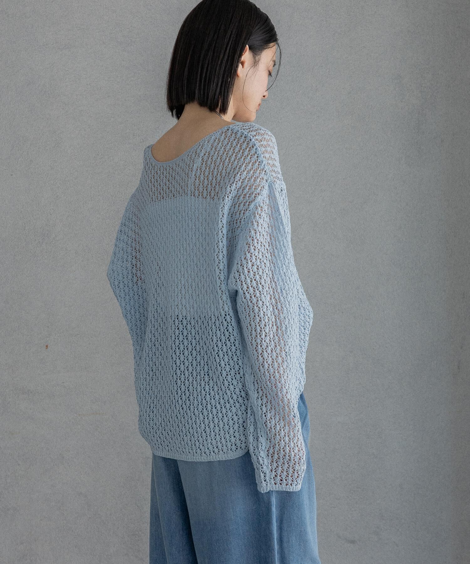 A part by 「レースアミプルオーバー_長袖」|カーディガン|