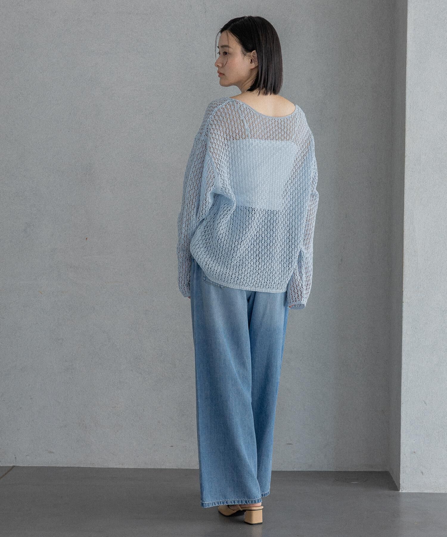 A part by 「レースアミプルオーバー_長袖」|カーディガン|