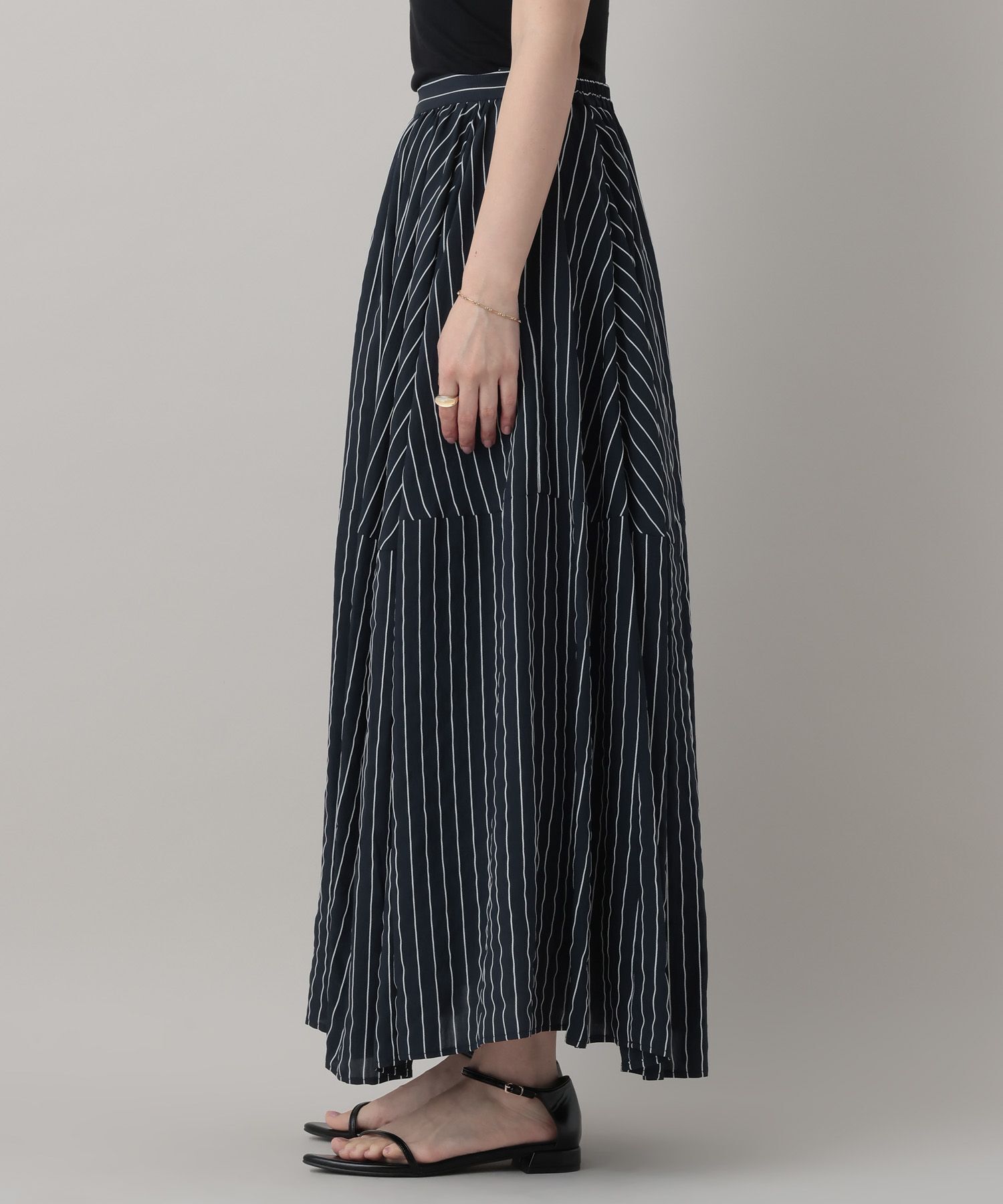 A part by 「ストライプパネルフレアースカート」|スカート|