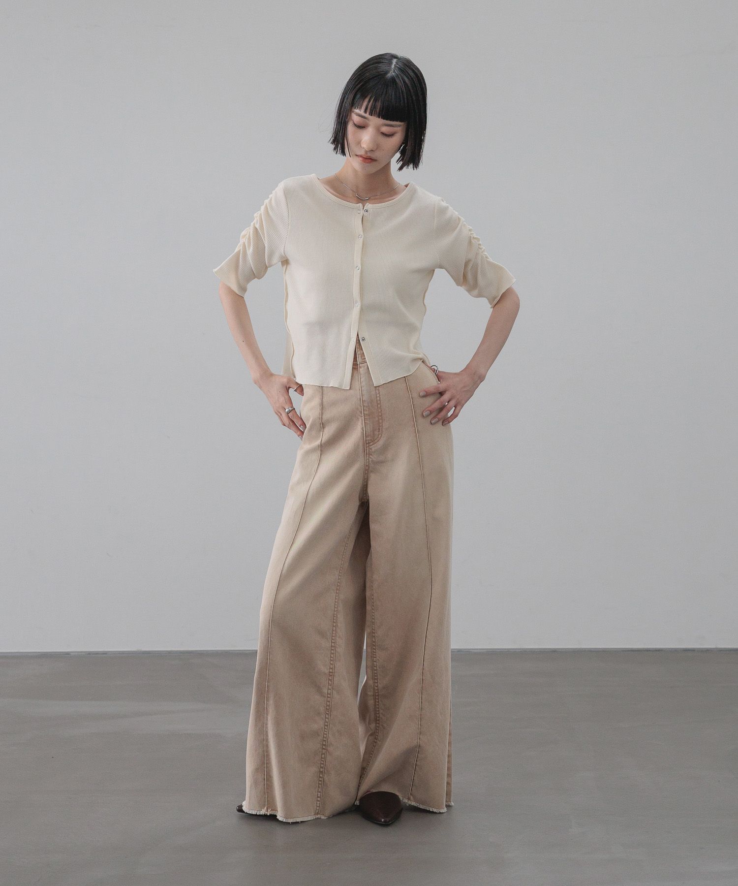 LOWRYS FARM「ハイウエストバギーデニム」|デニム|