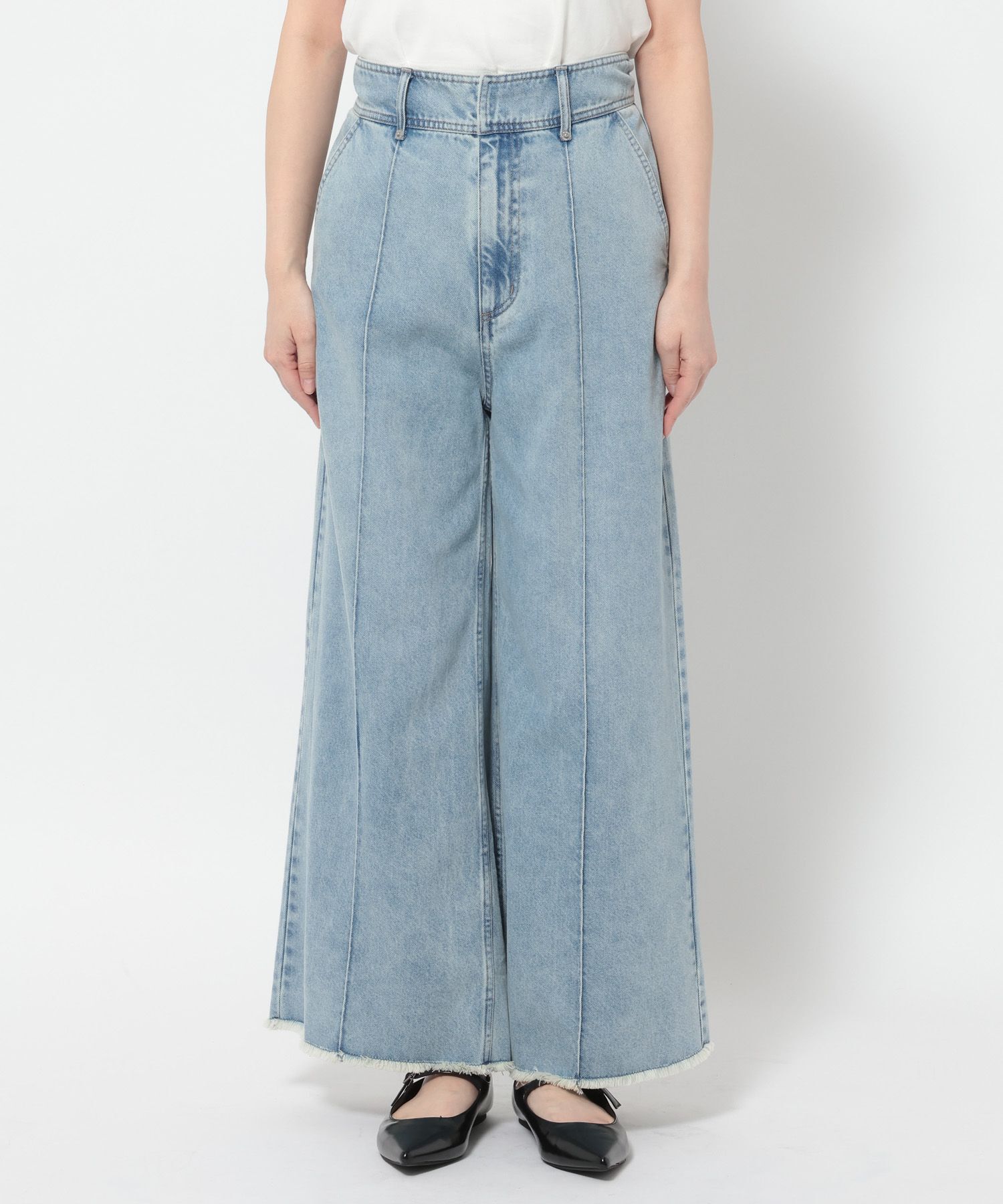 LOWRYS FARM「ハイウエストバギーデニム」|デニム|