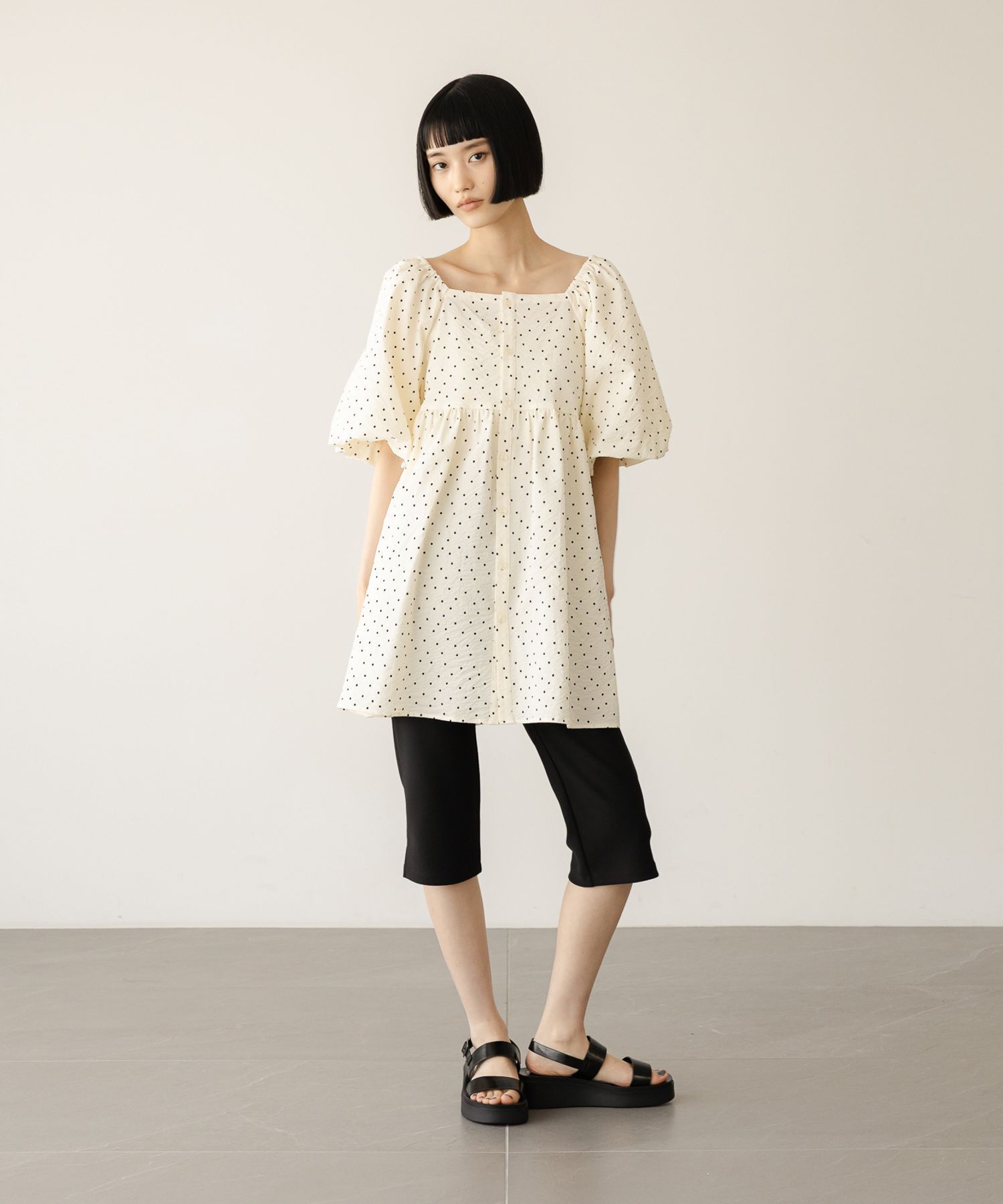 LOWRYS FARM「ペプラムチュニックＳＳ」|シャツ・ブラウス|