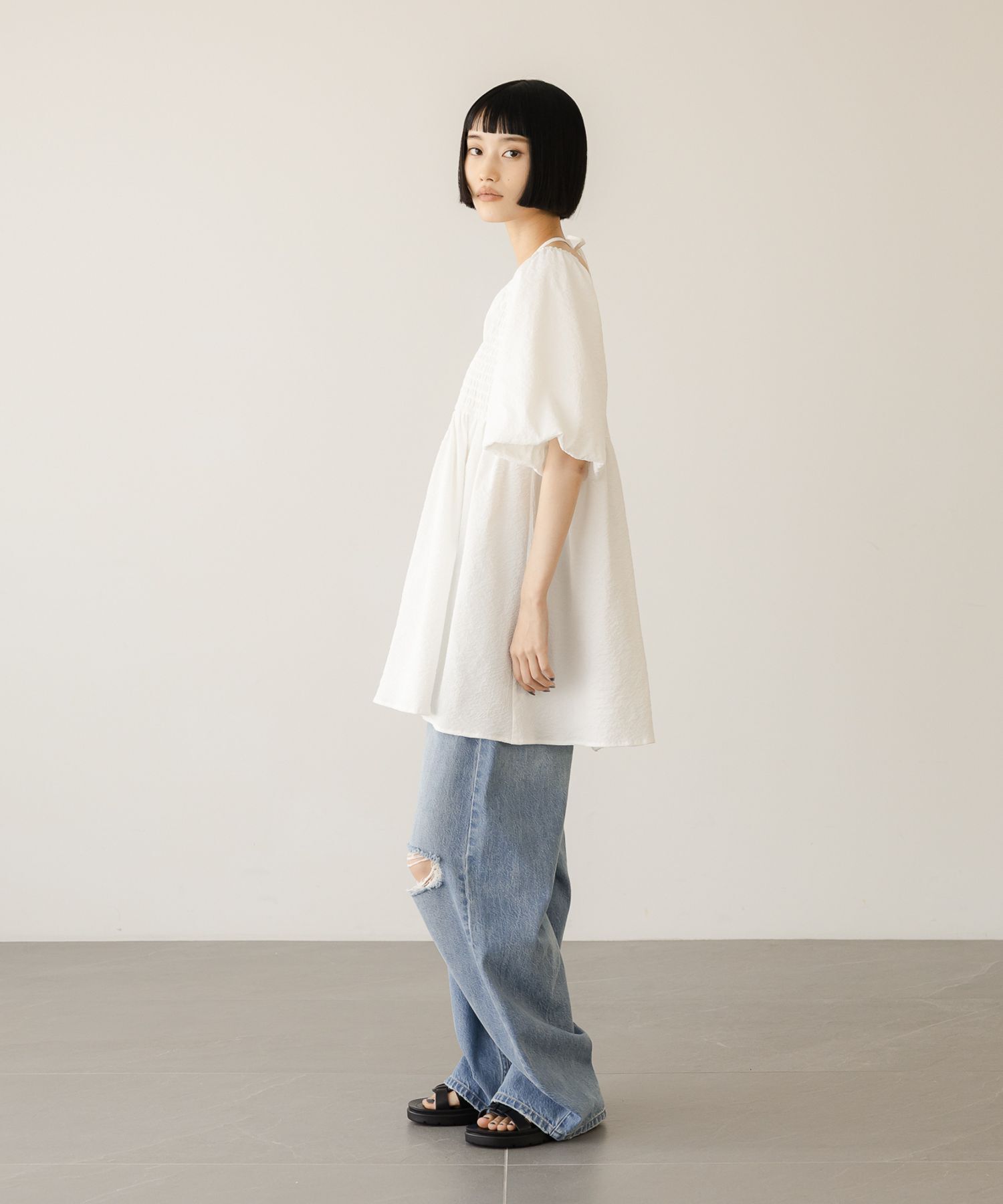 LOWRYS FARM「ペプラムチュニックＳＳ」|シャツ・ブラウス|