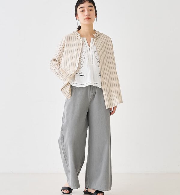 collex「タックウエストデニムパンツ」|デニム|