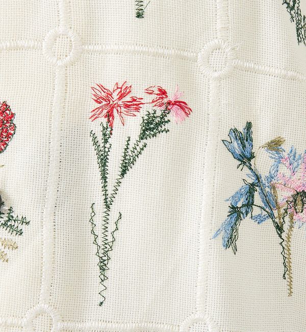 ABAHOUSE「【Revo. / レヴォ】TH-4085 フラワーエンブロイダリー 刺繍 半袖シ」|シャツ・ブラウス|